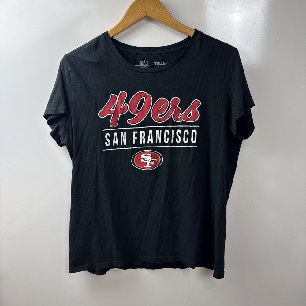 Ladies 49ers NFL Tshirt XL Black Licensed Apparel Football Fan San Francisco CA
